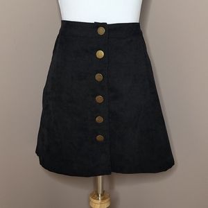 ENTRO Black Corduroy Skirt